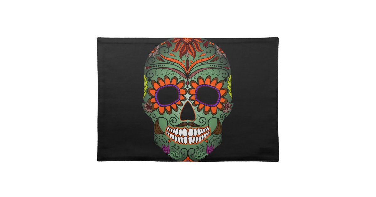 Sugar Skull Day of the Dead Placemat Zazzle