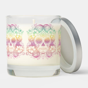 Sugar Skull Day of the Dead Scented Candle Gift