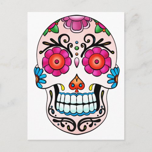 Sugar Skull _ Day of the Dead Tattoo Mexico Postcard