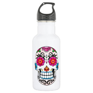 Sugar Skull - Day of the Dead, Tattoo, Mexico Water Bottle