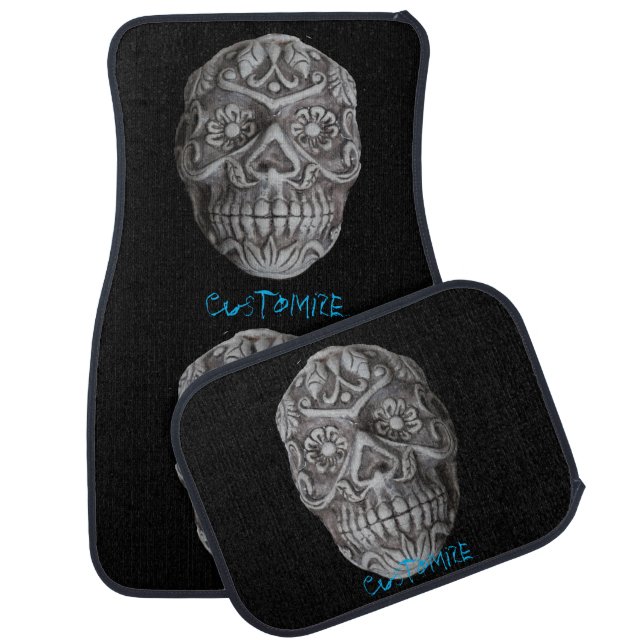 Sugar Skull Day of the Dead Thunder_Cove Car Floor Mat (Set)