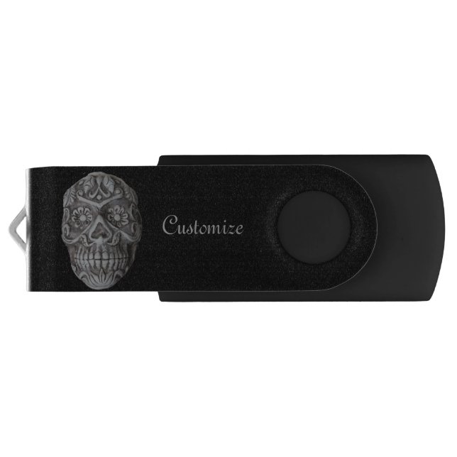 Sugar Skull Day of the Dead Thunder_Cove Flash Drive (Back)