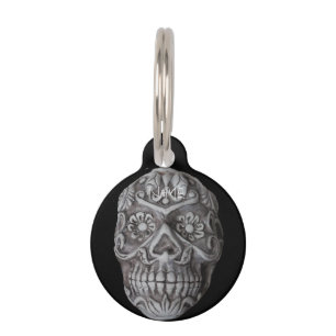 Sugar Skull Day of the Dead Thunder_Cove Pet ID Tag