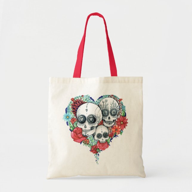 sugar skull day of the dead tote bag (Front)