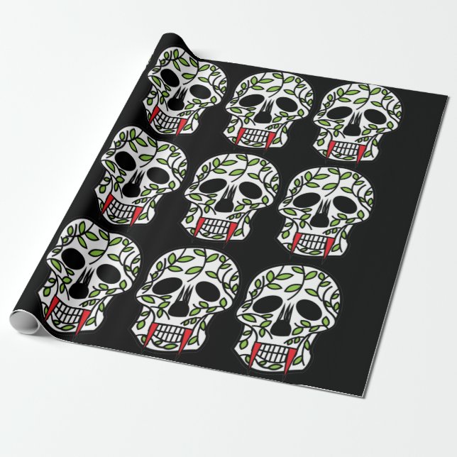 Sugar Skull Day of the Dead  Wrapping Paper (Unrolled)