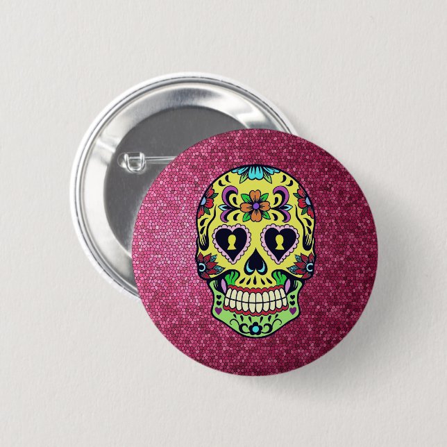 Sugar Skull Dead of the Dead Button (Front & Back)