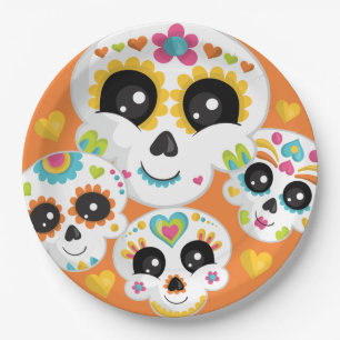 Sugar Skull Dia de La Muerte Halloween Birthday Paper Plates