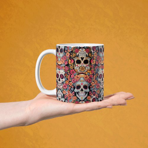 Sugar Skull Dia de Los Muertos Coffee Mug