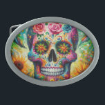 Sugar Skull Dia De Los Muertos Day of the Dead Belt Buckle<br><div class="desc">Sugar Skull Dia De Los Muertos Day of the Dead</div>