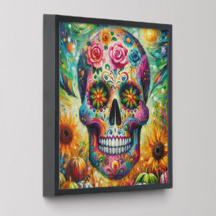 Sugar Skull Dia De Los Muertos Day of the Dead Peel And Stick Photo Tile