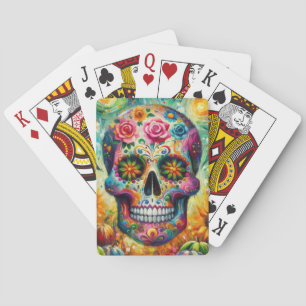 Sugar Skull Dia De Los Muertos Day of the Dead Poker Cards