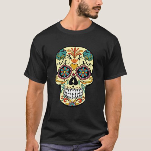 Sugar Skull Dia De Los Muertos Day Of The Dead Ret T_Shirt