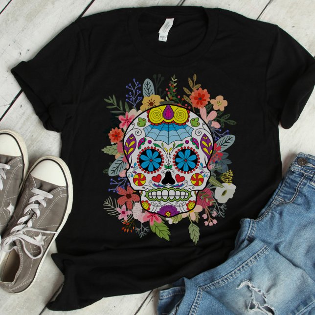 Sugar Skull Dia De Los Muertos Day of the Dead T-Shirt (Creator Uploaded)
