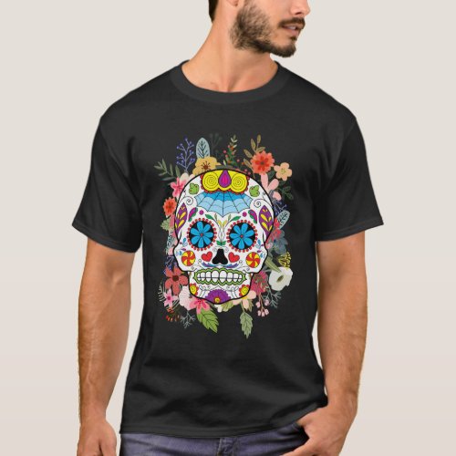 Sugar Skull Dia De Los Muertos Day of the Dead  T_ T_Shirt