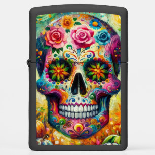Sugar Skull Dia De Los Muertos Day of the Dead Zippo Lighter