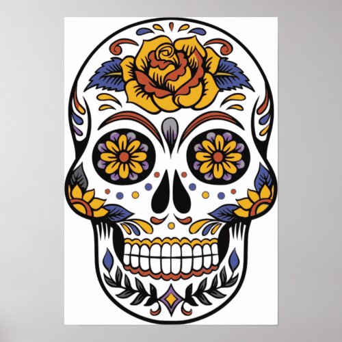 Sugar Skull Dia De Los Muertos Poster