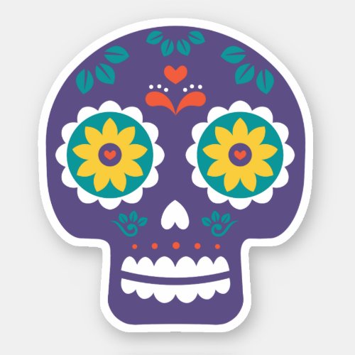 Sugar Skull Da de Los Muertos Sticker