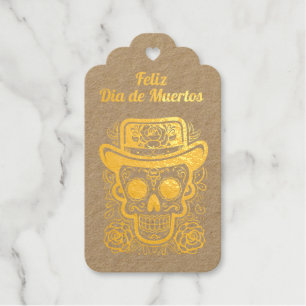 Sugar Skull 💀 Día de Muertos Foil Gift Tags