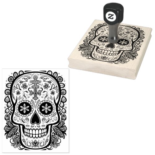 Sugar Skull  ️ Da de Muertos Rubber Stamp