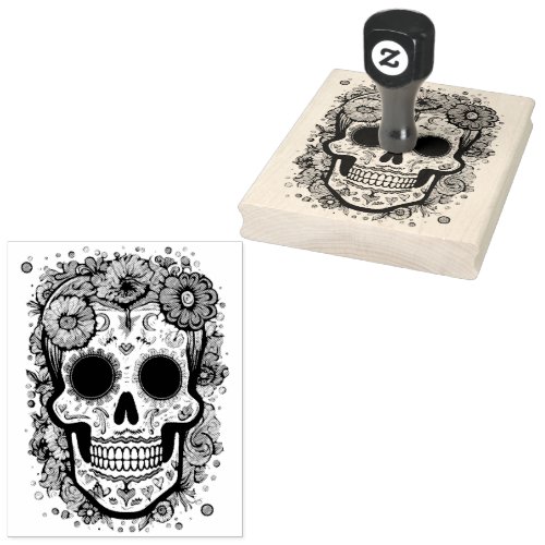 Sugar Skull  ️ Da de Muertos Rubber Stamp