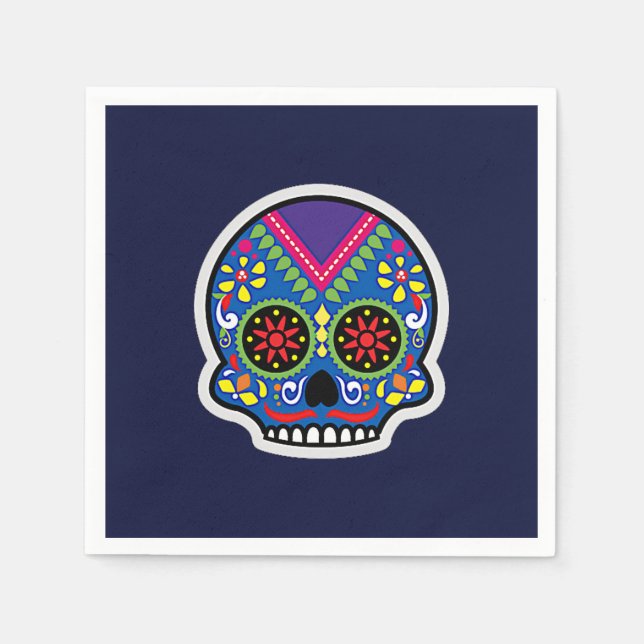 Sugar Skull Dias de los Muertos Napkins (Front)