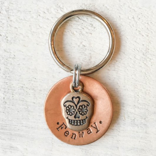Sugar Skull Disc Pet Tag (Front)