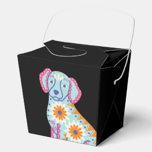 Sugar Skull Dog Black Halloween Party Favor Box
