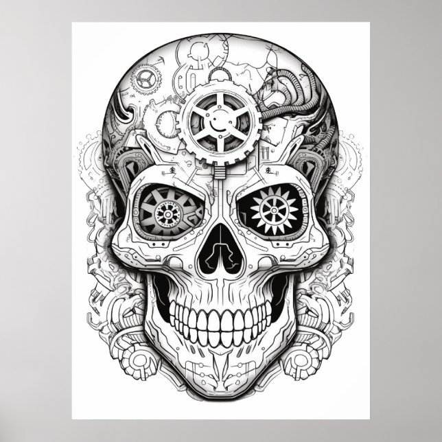 Sugar Skull Drawing Art for Kids + Adults Poster (Front)