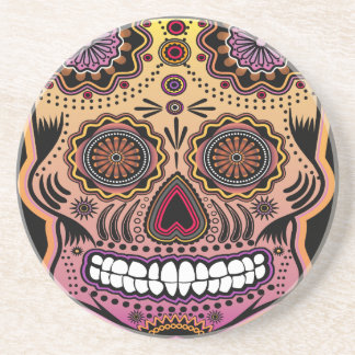 sugar skull drink coaster