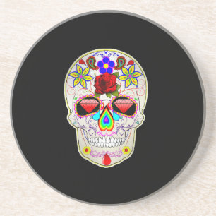 sugar skull drink coaster