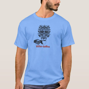 Sugar Skull Drinking Coffee T-Shirt