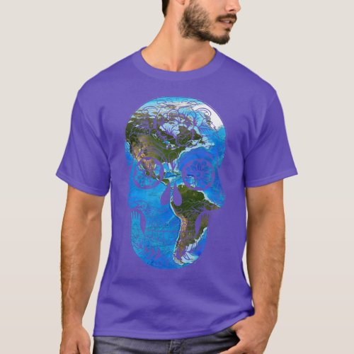 Sugar skull earth day day of the dead earth T_Shirt