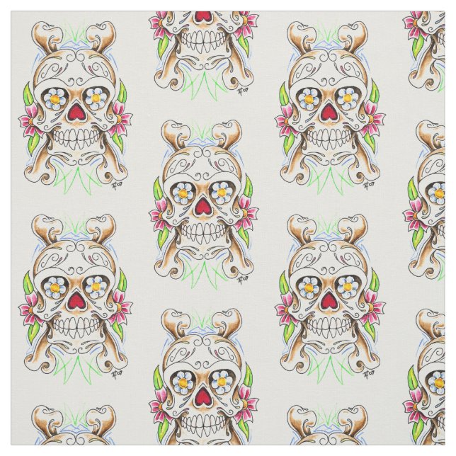 Sugar Skull Fabric (Swatch)