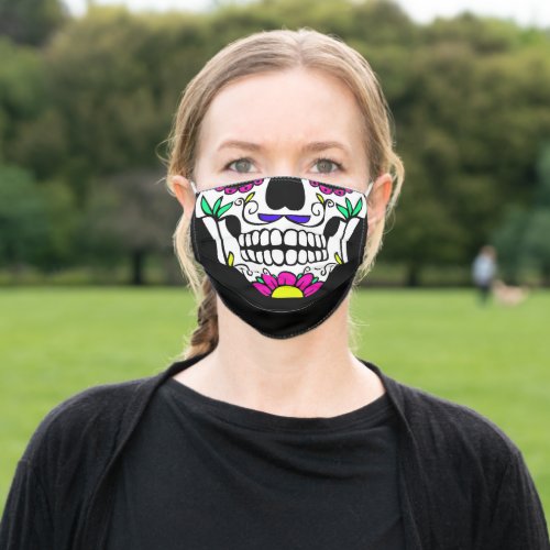 Sugar Skull Fabric Facemask Adult Cloth Face Mask