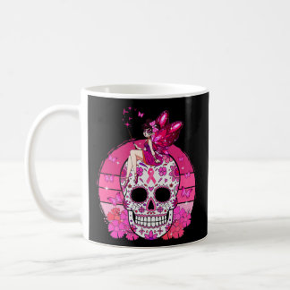 Sugar Skull Fairy Halloween Breast Cancer Awarenes Coffee Mug