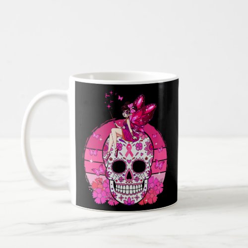 Sugar Skull Fairy Halloween Breast Cancer Awarenes Coffee Mug