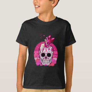 Sugar Skull Fairy Halloween Breast Cancer Awarenes T-Shirt