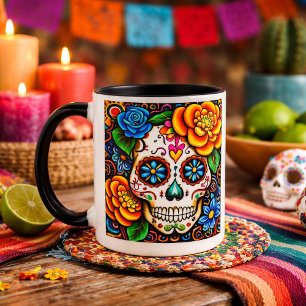 Sugar Skull Floral Color Morph Mug
