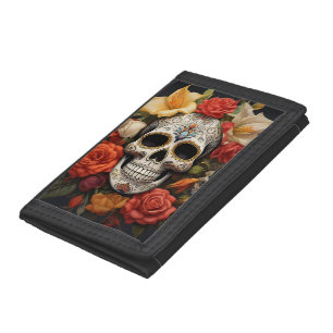Sugar Skull Floral Photo Wallet