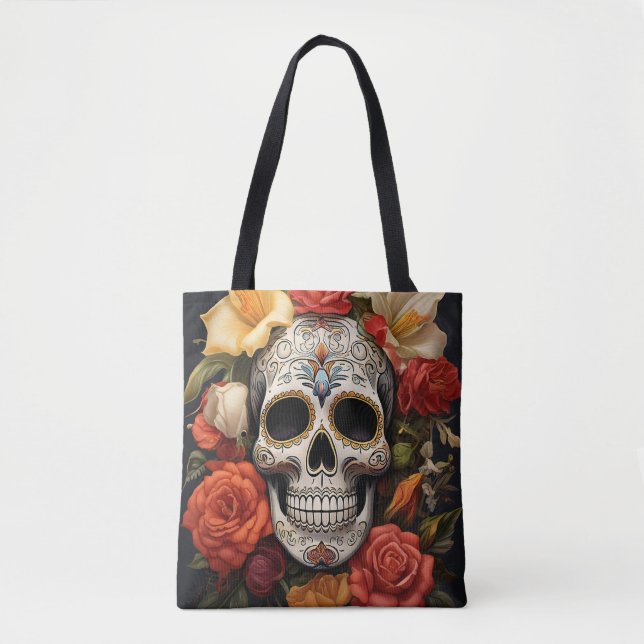 Sugar Skull Floral Tote (Front)