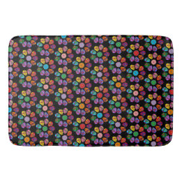 Sugar Skull Flower Bathroom Mat