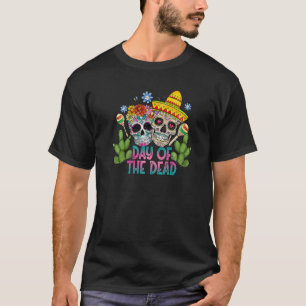 Sugar Skull Flower Crown Day Of The Dead Dia De Lo T-Shirt