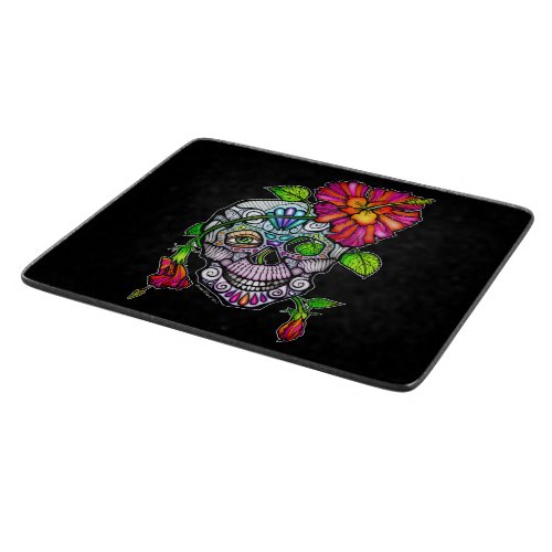 SUGAR SKULL  FLOWER CUTTING BOARD