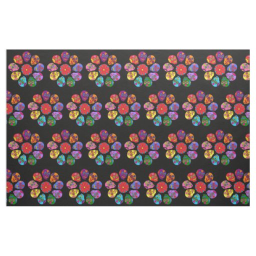Sugar Skull Flower Fabric