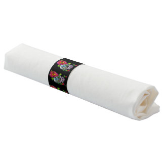 SUGAR SKULL & FLOWER NAPKIN BANDS