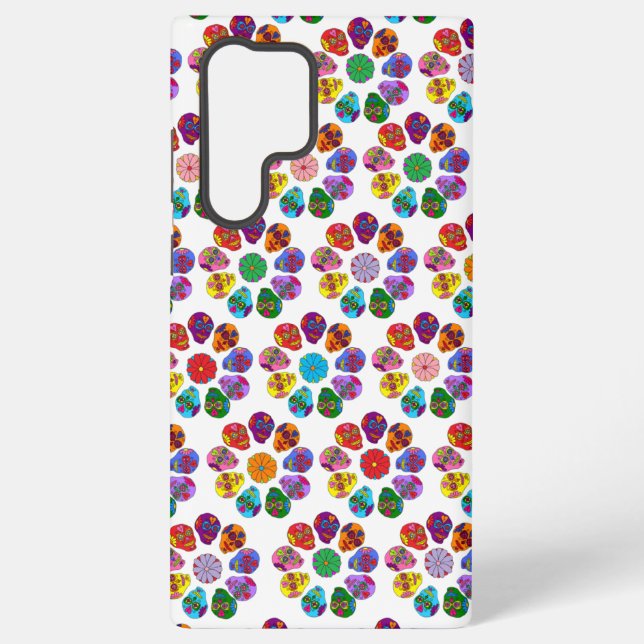 Sugar Skull Flowers Samsung Galaxy Case (Back)
