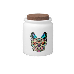 Sugar Skull Frenchie Candy Jar