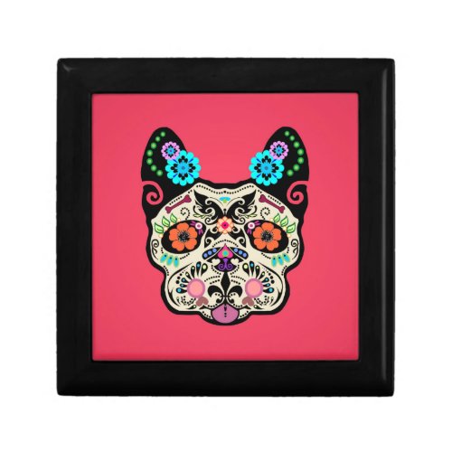 Sugar Skull Frenchie _ Pink Gift Box