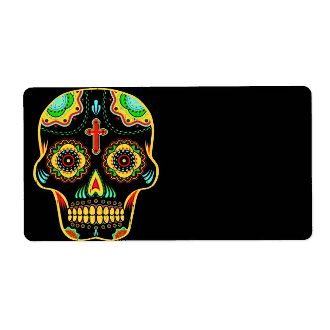 Sugar skull full color label (Front)