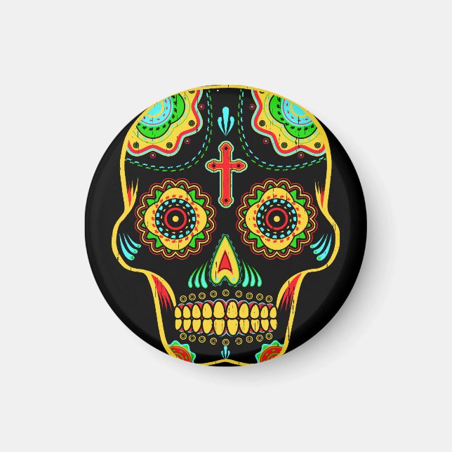 Sugar skull full color magnet (Front)